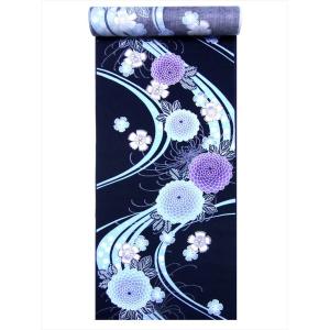 夏きもの 両面 反物 綿 無形文化財長板藍染 初山一之助 三勝染 紅葉