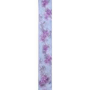 絞り浴衣反物 No.980 キキョウ柄 ブルー...の詳細画像1
