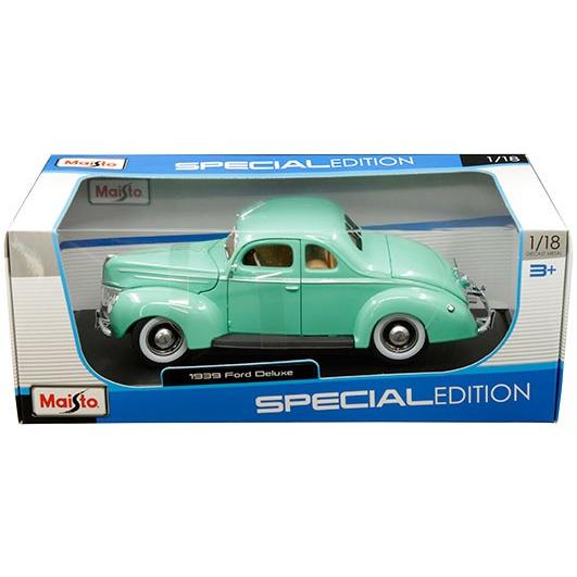 ミニカー　1/18　maisto  1939 Ford Deluxe　青緑色    予約商品