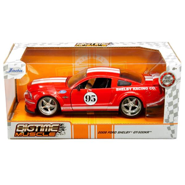 ミニカー　1/24　JadaTOYS　2008　シェルビーGT500KR　＃95　赤　フォード・マス...
