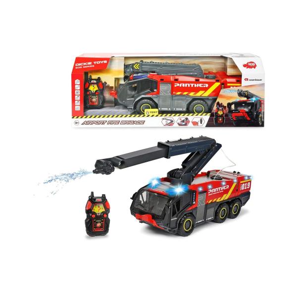 ラジコン消防車　Dickie Toys　ラジコン　空港用化学消防車　はしご車 放水可能　緊急サイレン...