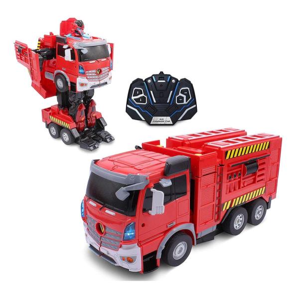 消防車からロボットへトランスフォームします　ラジコン　1/18　トランスフォーマー　消防車　ロボット...