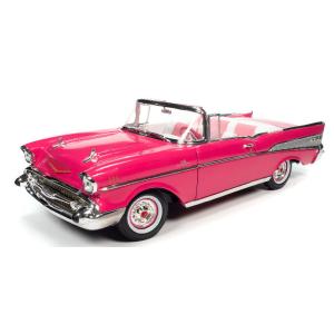 ミニカー　1/18　1957　シボレー　ベルエア　バービー仕様　コンバーチブル　ピンク色　Barbie 1957 Chevy Bel Air 　AUTOWORLD 　限定予約商品｜hottoys-c2