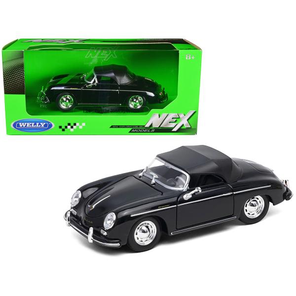 ミニカー　1/24　ポルシェ　356A　スピードスター　黒色（幌トップ付）　 Porsche 356...