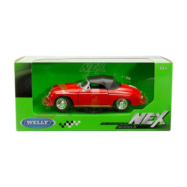 ミニカー　1/24　ポルシェ　356A　スピードスター　赤色（幌トップ付）　 Porsche 356...