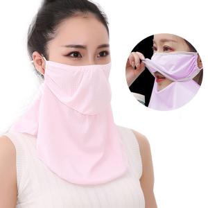 冷感 UVカット フェイスカバー マスク ロング 吸汗速乾 メッシュ 通気性 顔 首 肩 防塵 花粉症 紫外線対策 日焼け防止 熱中症対策 ランニング メガネが曇らない｜hou-a