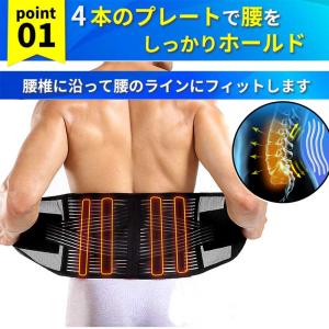 腰痛 サポート ベルト 薄手 蒸れない ずれ防...の詳細画像3