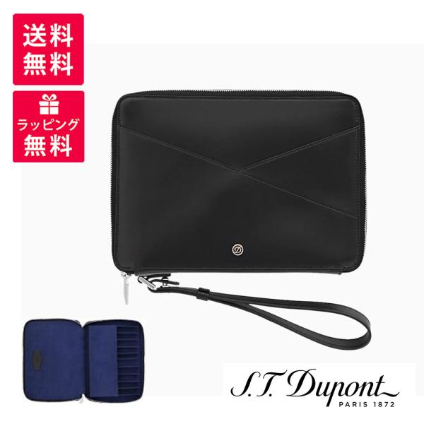 S.T.DUPONT デュポン Pen Case 10本用 ペンケース ブラックスムースレザー 00...