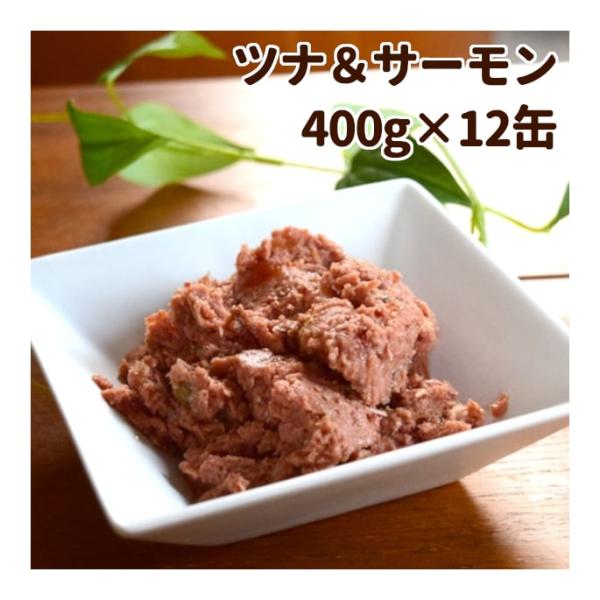 AATU ツナ＆サーモン 缶詰 400g12缶セット ドッグフード　ウェットフード　犬用 総合栄養食
