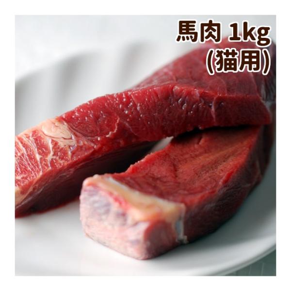 猫用 生肉 冷凍 馬肉 ブロック 1kg  500g×2