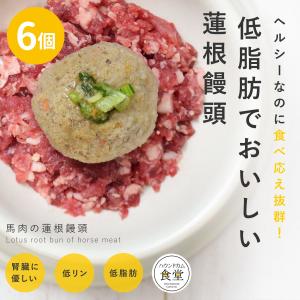 愛犬用 手作りごはん 馬肉の蓮根饅頭6個セット 【ハウンドカム食堂】【冷凍便】｜houndcom