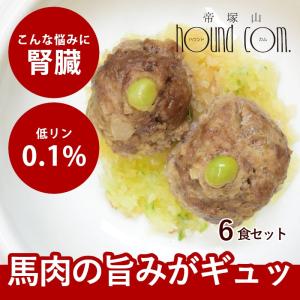 愛犬用 手作りごはん 低リン 低脂肪 犬 腎臓 フード ドッグフード ご飯 小型犬 中型犬 大型犬 馬肉のシュウマイ 6個セット ハウンドカム食堂 冷凍便