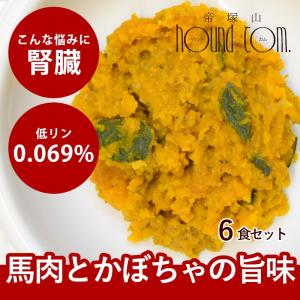 愛犬用 手作りごはん 低リン 低脂肪 犬 腎臓 フード ドッグフード ご飯 小型犬 中型犬 大型犬 小豆かぼちゃの馬肉そぼろ煮 6個セット ハウンドカム食堂 冷凍便