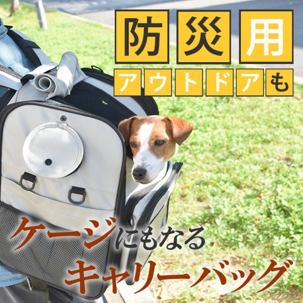 防災 アウトドア 長持ち 丈夫 愛犬愛猫用　PFIキャリーバッグ　ライトグレー　レギュラー
