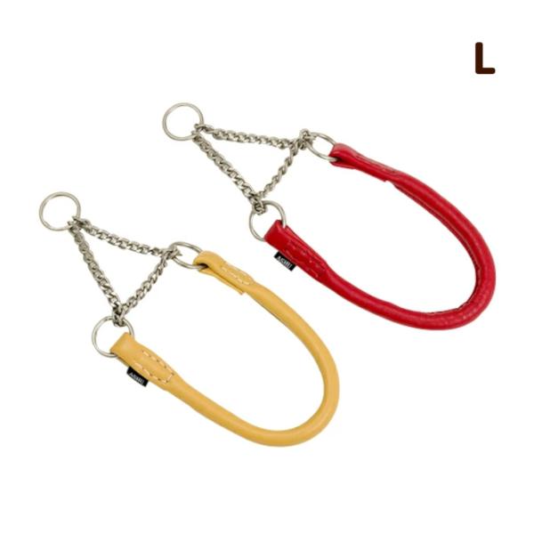 犬 ハーフチョーク しつけ用 革 レザー ASHU*ソフトレザー ハーフチョーク サイズ：L