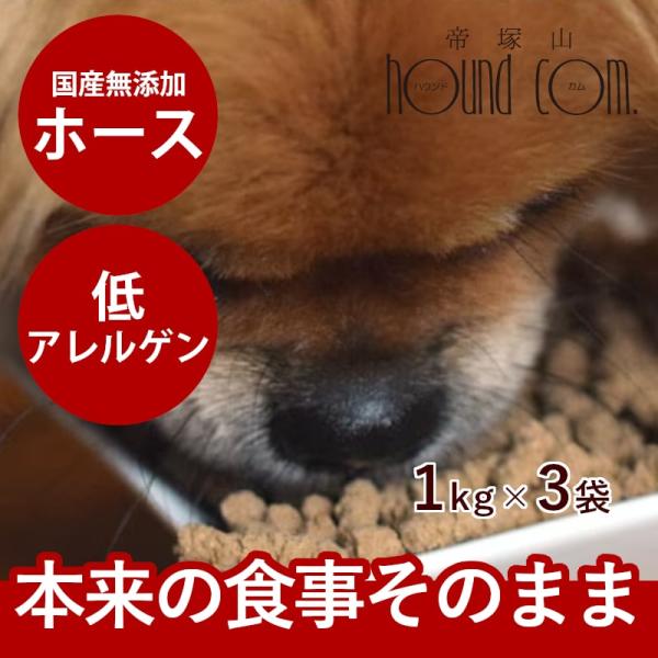 国産ドッグフード ドライフード 無添加 ホリスティッククッキング ホース 3kg 犬 子犬 成犬 シ...