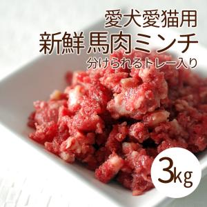 犬 生肉 新鮮 馬肉ミンチ 小分けトレー 3kg｜犬手作りごはん帝塚山ハウンドカム