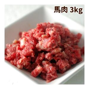 犬 生肉 馬肉 粗挽き 3kg 500gパック入り×6 冷凍｜houndcom