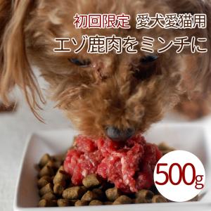 初回 送料無料 犬用 生肉 エゾ鹿生肉 小分けパック 500g スターター