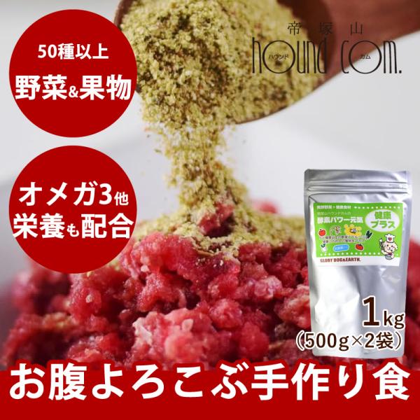犬用猫用 酵素パワー元気健康プラス 1kg(500g×2袋) 発酵野菜パウダー 発酵食品