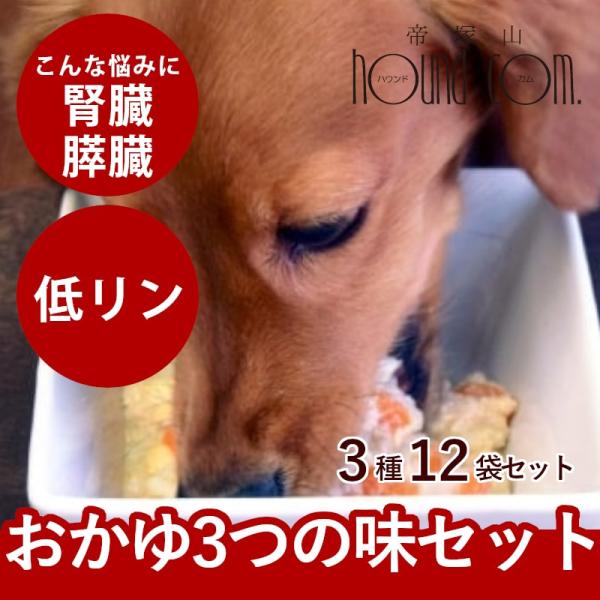 愛犬の安心レトルトごはん 低カロリー3つの味セット 100g×12袋 （ササミと玉子のおかゆ、馬肉と...