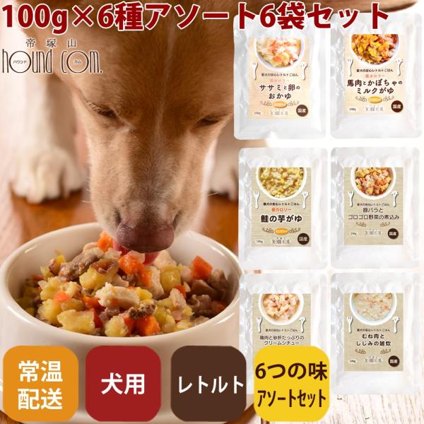 愛犬の安心レトルトごはん　6つの味アソートセット　100g×6種（各1袋）犬用　無添加　国産　ウェッ...