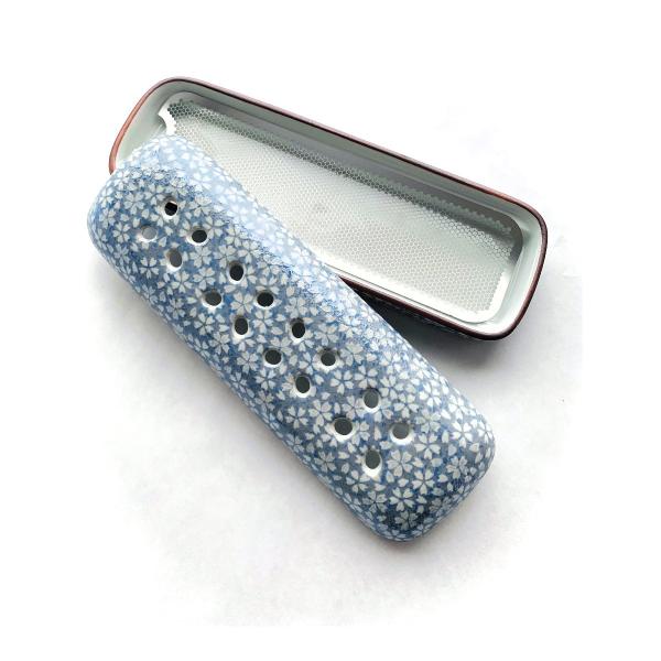 寝かせる線香皿 仏壇 線香 お香 ルームフレグランス 灰を使わない 有田焼 青 ブルー