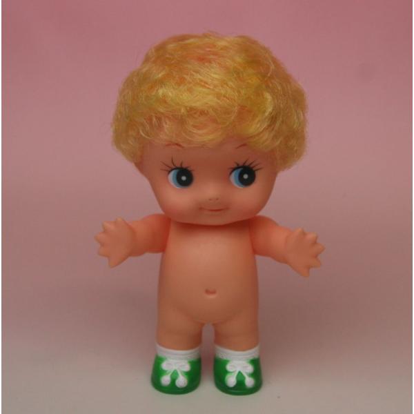 QP　オビツ製　毛髪付　キューピー人形　15ｃｍ　金髪　緑色のクツ