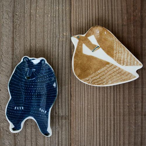 豆皿 倉敷意匠計画室 クマ アホウドリ カタカタ おしゃれ 印判手 食器皿 小皿 醤油皿