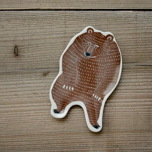 倉敷意匠計画室 KATAKATA 印判手 小皿 クマ 茶