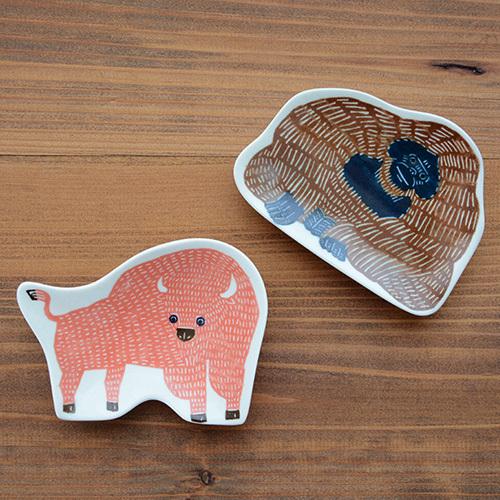 倉敷意匠計画室 kata kata 印判手 豆皿 バイソン・オラウータン