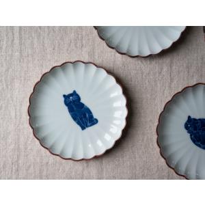 西富陶磁器 呉須 猫の小皿 菊割10cm プレ...の詳細画像5