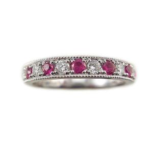 ルビー 指輪 プラチナ リング 0.447ct ダイヤ 0.086ct 7月 誕生石