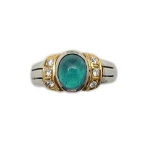 プラチナ ゴールド エメラルド カボション リング : Jewellery SHIBATA