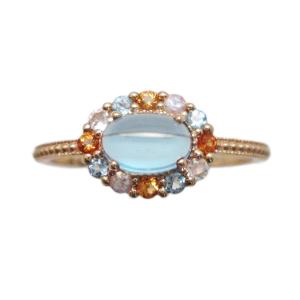 イエローゴールド ムーンシュタイナー シトリン リング : Jewellery