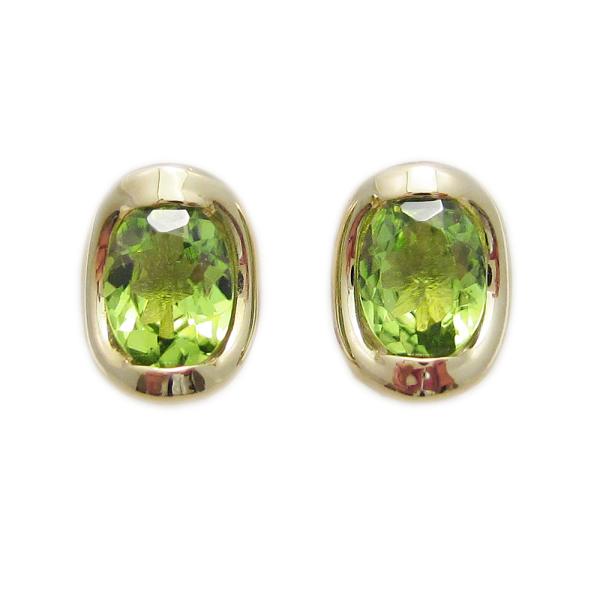 K18YG ペリドット シンプル イヤリング