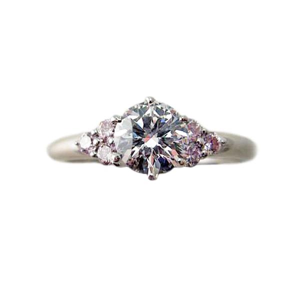 婚約指輪 プラチナ ピンク ダイヤモンド リング