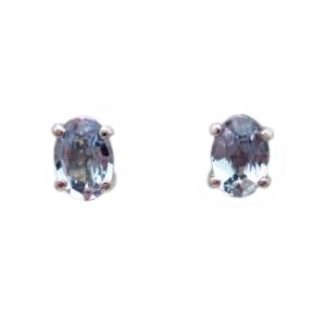 可愛らしい アレキサンドライト ピアス プラチナ製 : Jewellery