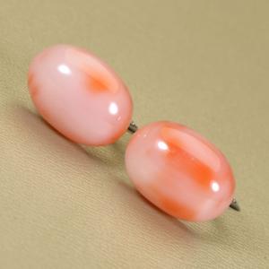 宝石珊瑚のSANSUI ピンク ミス珊瑚 イヤリング クリップ シルバー 無