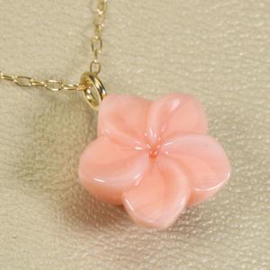 宝石珊瑚のSANSUI ピンクサンゴ ミス珊瑚 ペンダント ドロップ K18