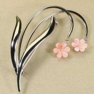 桃色珊瑚　ブローチ　ペンダント　帯留 宝石珊瑚のSANSUI 桃珊瑚 ブローチ 帯留め 薔薇 花 無染色 SANSUI