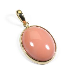 宝石珊瑚のSANSUI ピンクサンゴ ミス珊瑚 ペンダント ドロップ K18