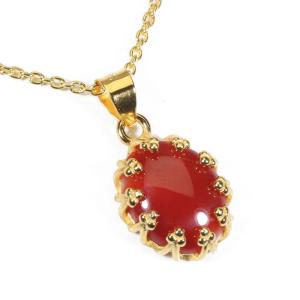 宝石珊瑚のSANSUI ペンダント ネックレス 血赤 珊瑚 高知県産 K18 18金