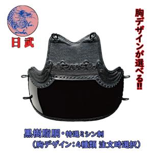 剣道胴 剣道防具 小学生用 胴 日武 黒樹脂胴 胸4種（適応身長