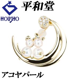 【移転OPEN記念】平和堂 HCO アコヤ真珠 ダイヤモンド K18YG ムーン うさぎ ラビット バニー 動物 スイング 宝正 902709 【宝正夏】