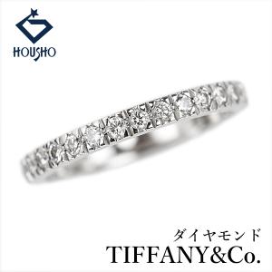 ティファニー ダイヤモンド ノヴォ Pt950 TIFFANY&Co. ハーフエタニティ 一文字 ストレート 細め 中古 宝正 905133