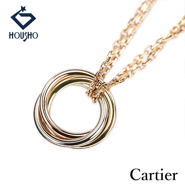 カルティエ トリニティ ネックレス K18YG WG PG CARTIER 円 丸 地金のみ 石なし...