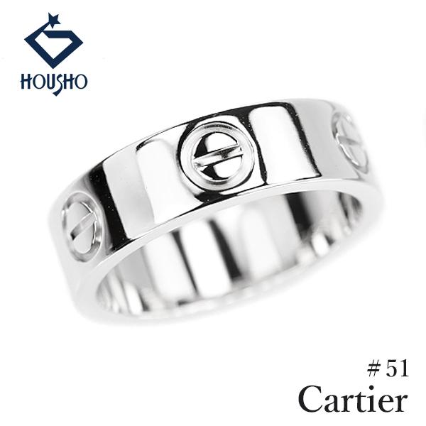 カルティエ ラブ リング K18ホワイトゴールド CARTIER #51 ビス 地金のみ 石なし 送...
