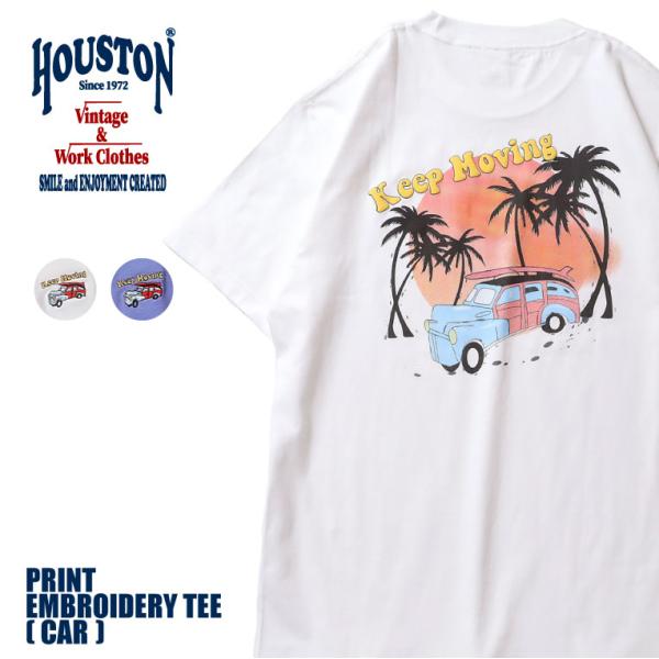 HOUSTON / ヒューストン 22030 PRINT EMBROIDERY TEE (CAR) ...