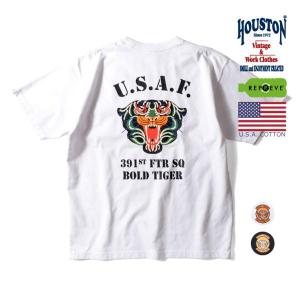 HOUSTON / ヒューストン 22109 RECYCLE US COTTON PRINT TEE(BOLD TIGERS) / リサイクルコットンプリント半袖Tシャツ -全2色-｜houston-1972